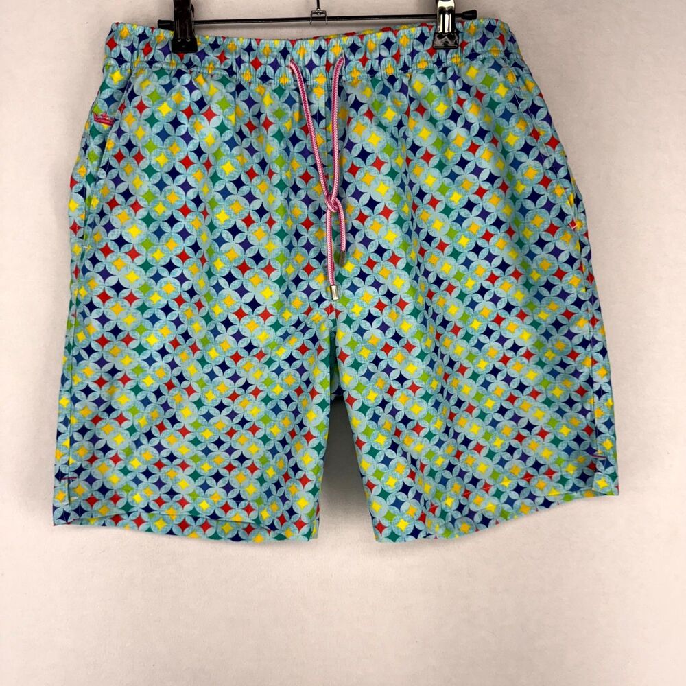 Peter Millar Mens Lined Star Print Swim Shorts Size‎ M